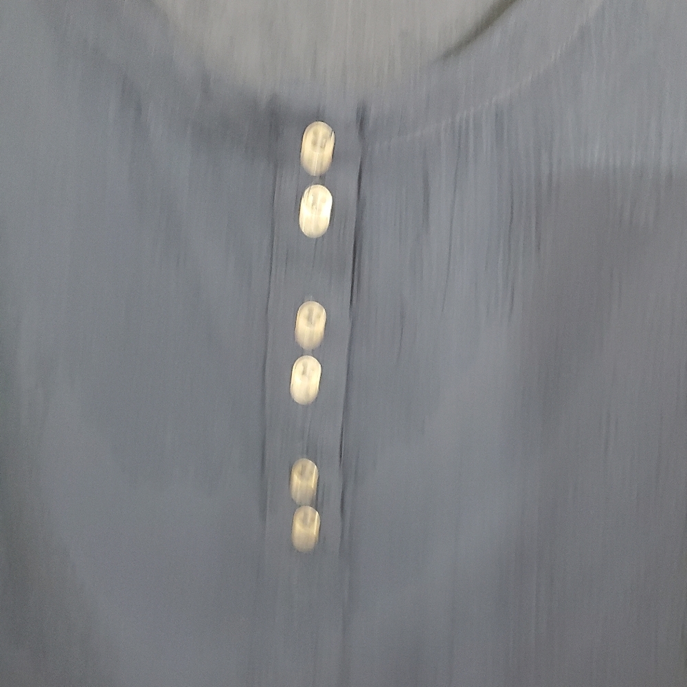 NWOT ModCloth Bells & Giggles Sheer Blouse Navy Blue Flare Sleeve Boho Size XL - Picture 4 of 12
